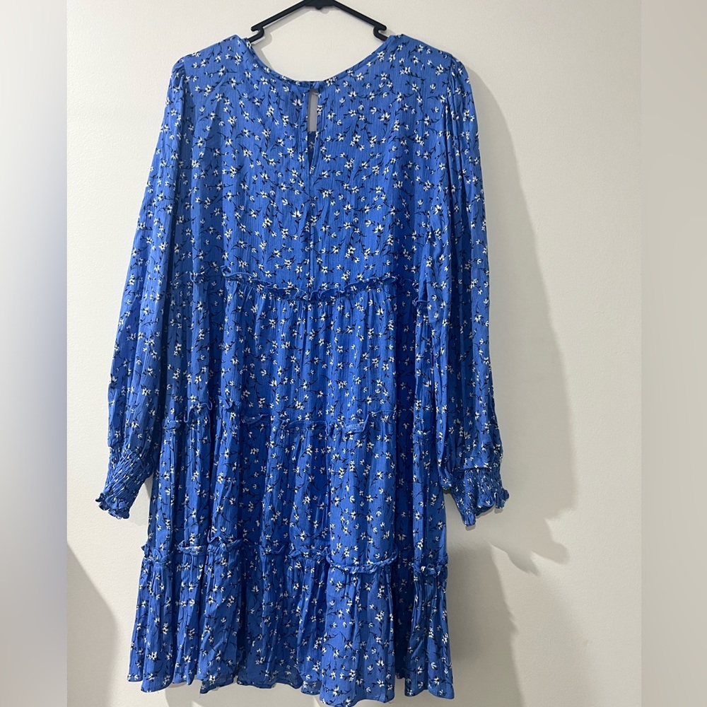 Dear Siouxsie blue long sleeve floral dress - Picture 2 of 3